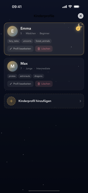 Kinderprofil anlegen